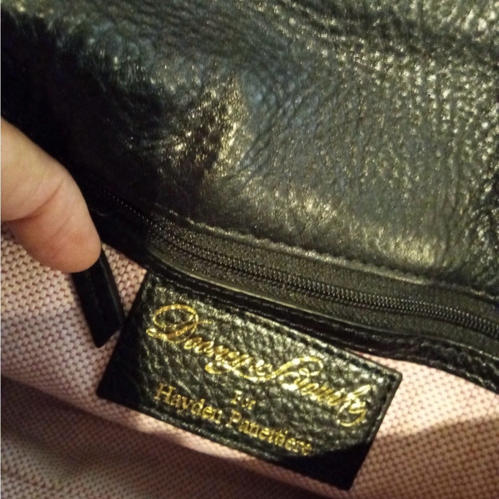 Dooney and Bourke Black and Gold Lion Emblem Clutch - Picture 4 of 8